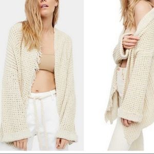 Free People I’ll Be Around Silk Blend Knit Cardigan, Chunky, Size Small